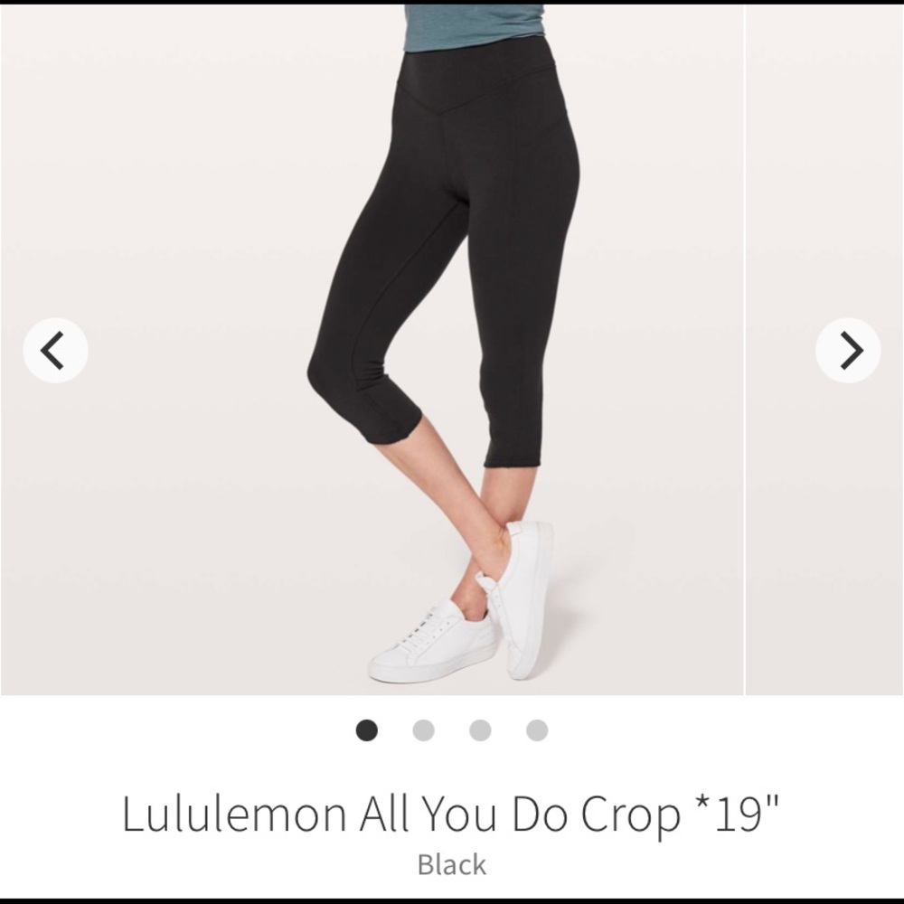 Lululemon All You Do Crop *19" SZ 4 Black